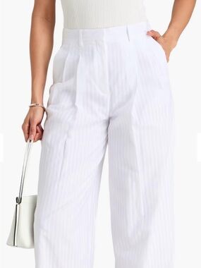 Theory striped cotton-voile wide-leg pants